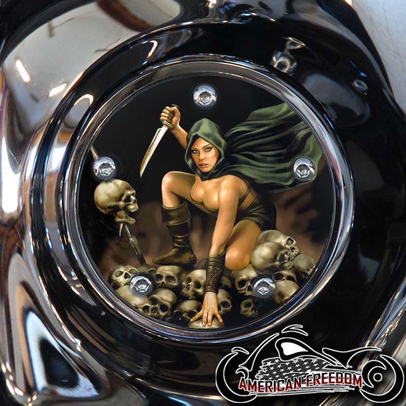 Custom Timing Cover - Girl With Dagger - Click Image to Close